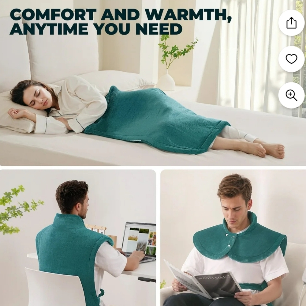 🆕MaxKare Large Heating Pad Back& Shoulder Teal NIB